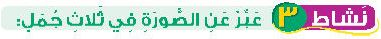 نشاط 3 عبر عن الصورة في ثلاث جمل